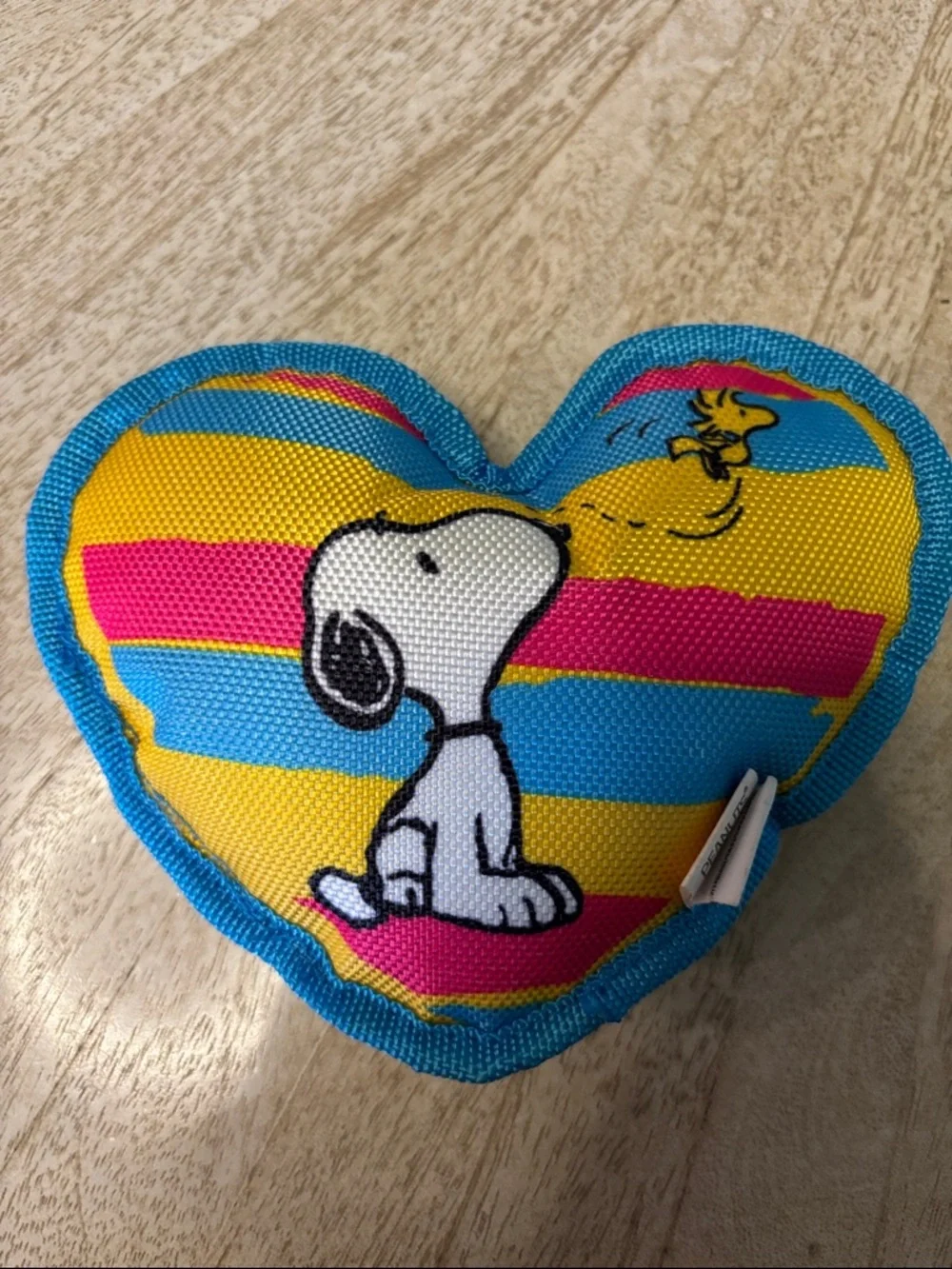Peanuts Snoopy Heart Plush Toy with Woodstock - Bright Stripes